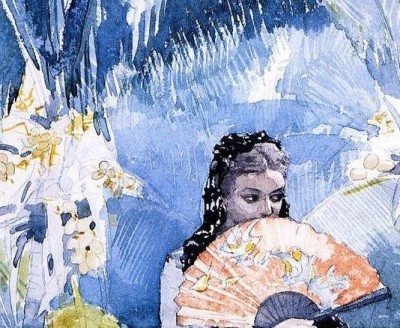 f4  Winslow Homer (1836-1910)   Detail Spanish Girl with Fan