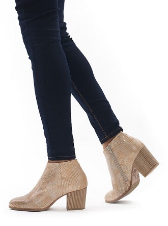 bronzed effect ankle boot